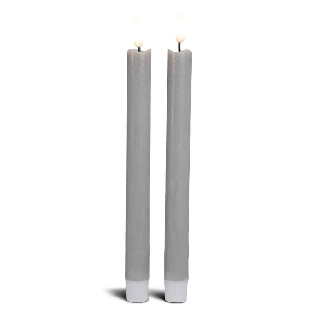 LED kronelys stearin - 2 stk. - 22,2 cm - m3D flamme - (flere farver)