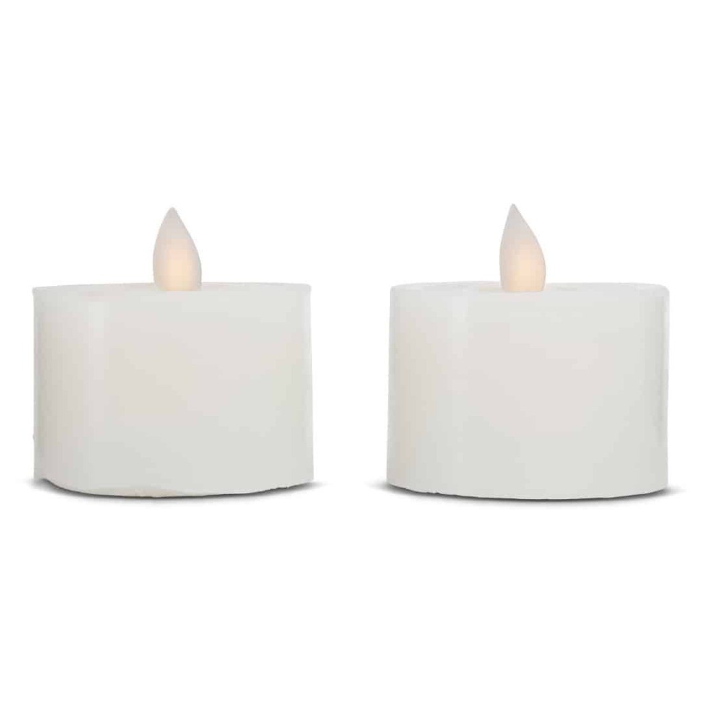 LED fyrfadslys stearin - 2 stk. - 3 cm - mbevægelig flamme - (flere farver)