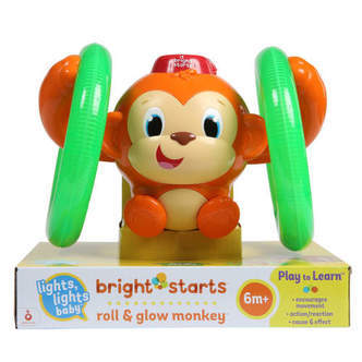 Bright Starts rullende og lysende abe - Roll  Glow Monkey