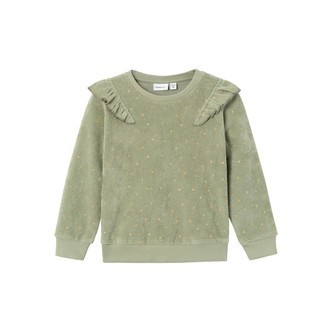 NAME IT Velour Glimmer Bluse Nelly Oil Green