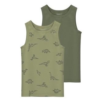 NAME IT 2-Pak Tanktops Dino Sage