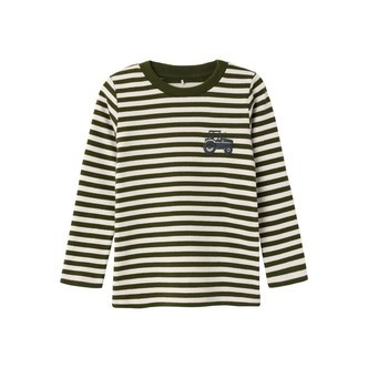 NAME IT Stribet Bluse Med Traktor Villy Rifle Green