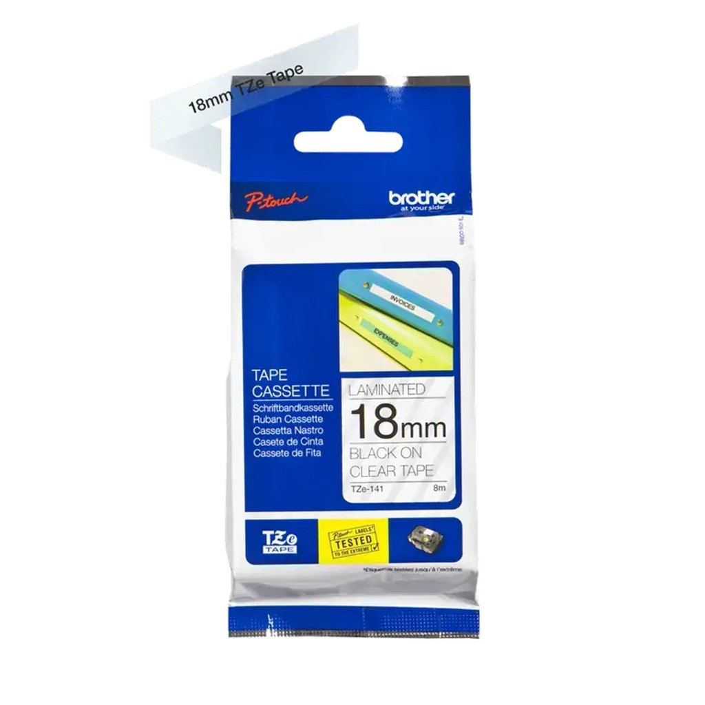 Brother TZe tape 18 mm x 8 m black  clear