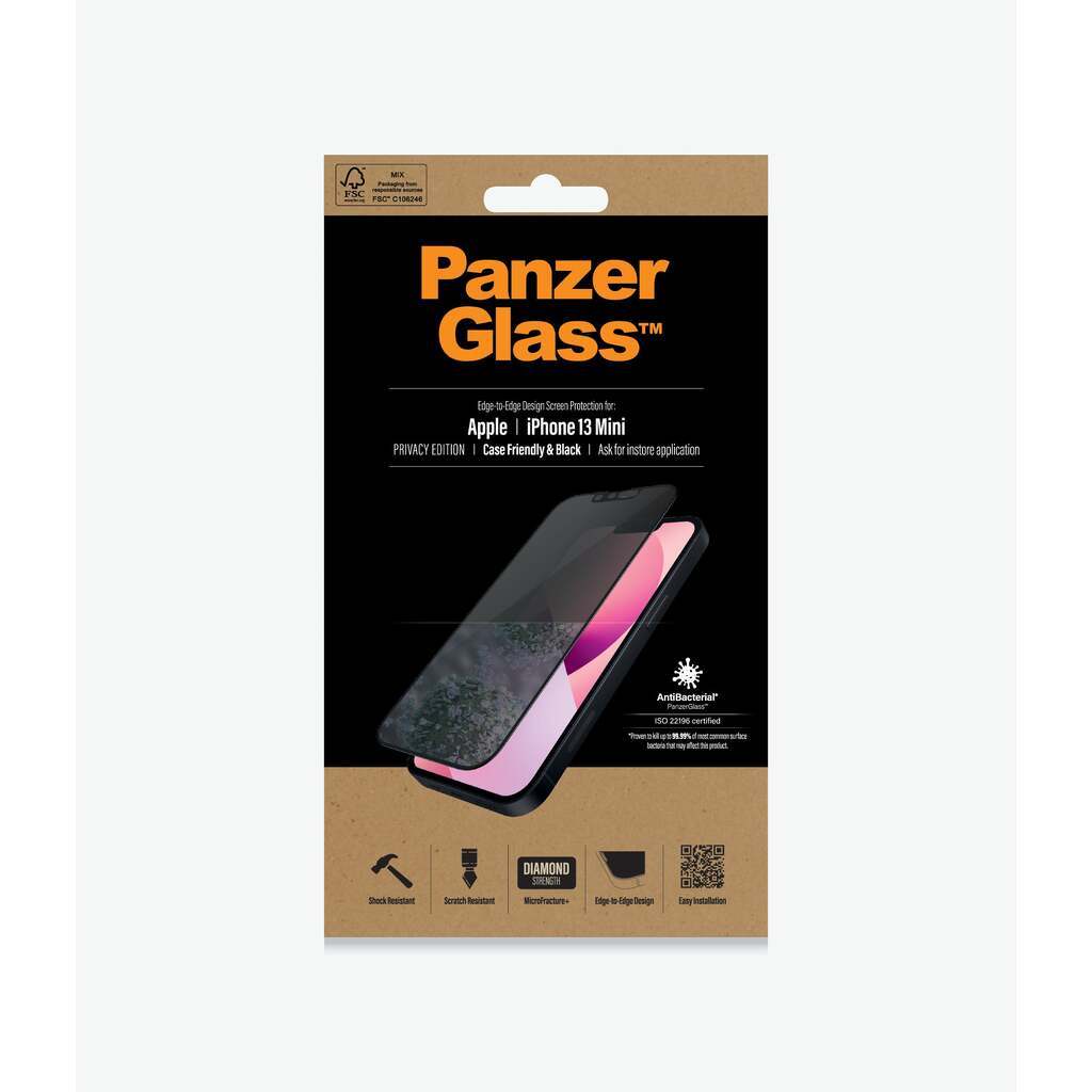 PanzerGlass iPhone 13 Mini - Privacy, sort