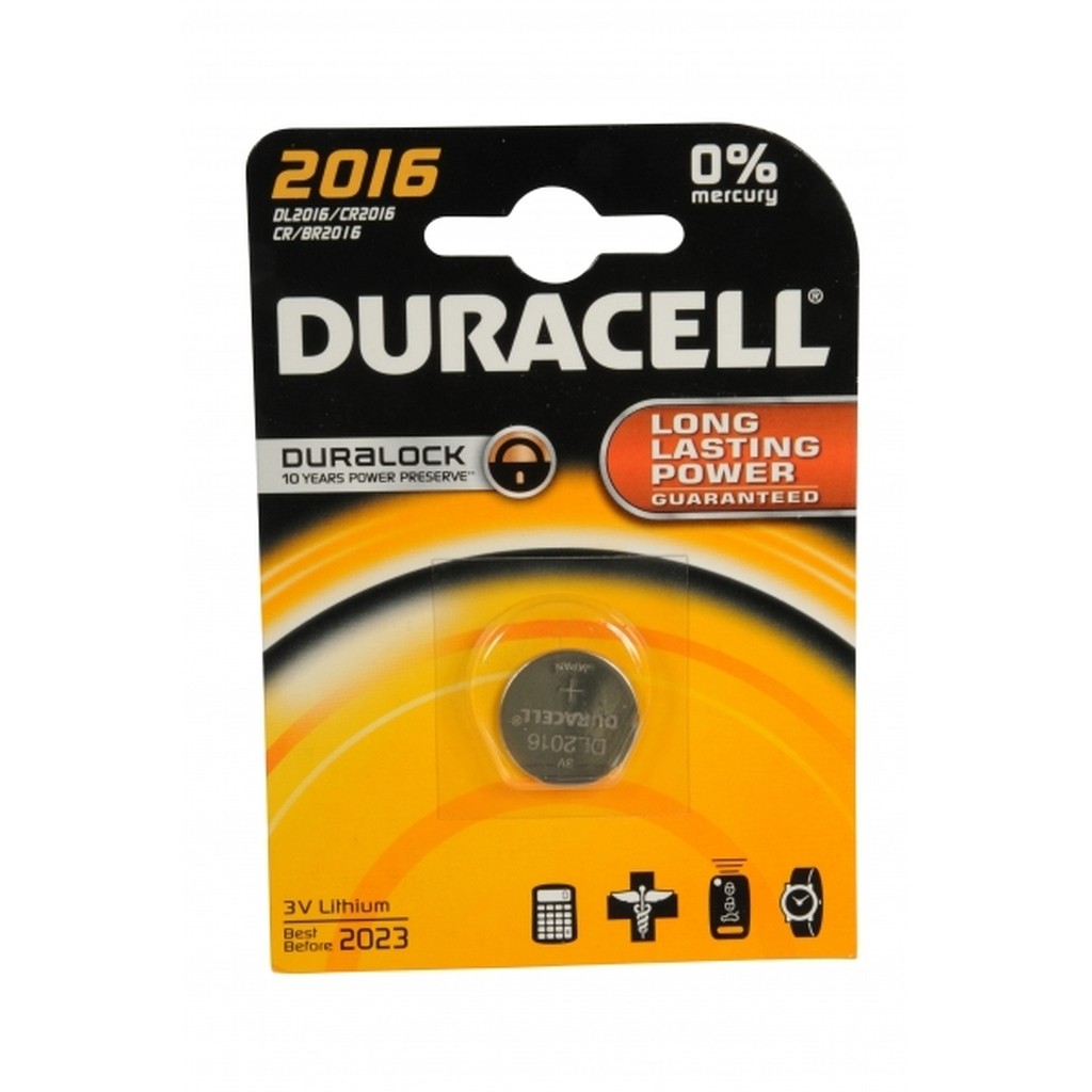 Duracell CR2016 batteri, Long Lasting Power, 3V Lithium