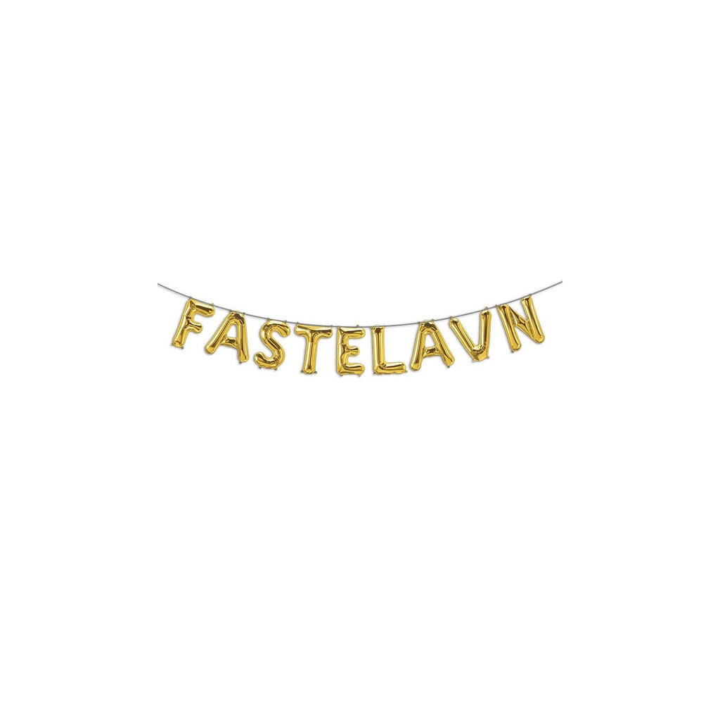 Ballonsæt, Guld FASTELAVN 40 cm.