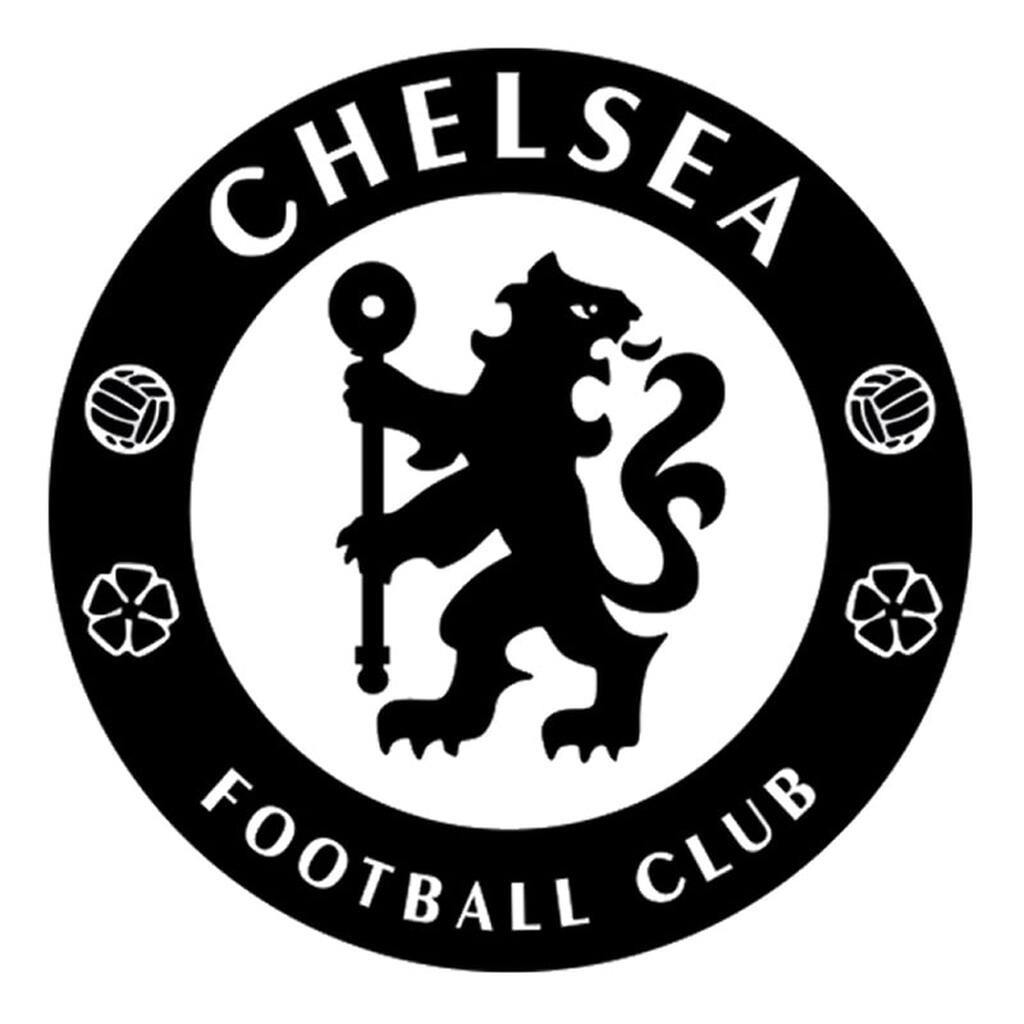 Fodbold wallsticker. Stort Chelsea Logo. 60x60cm. Sort.