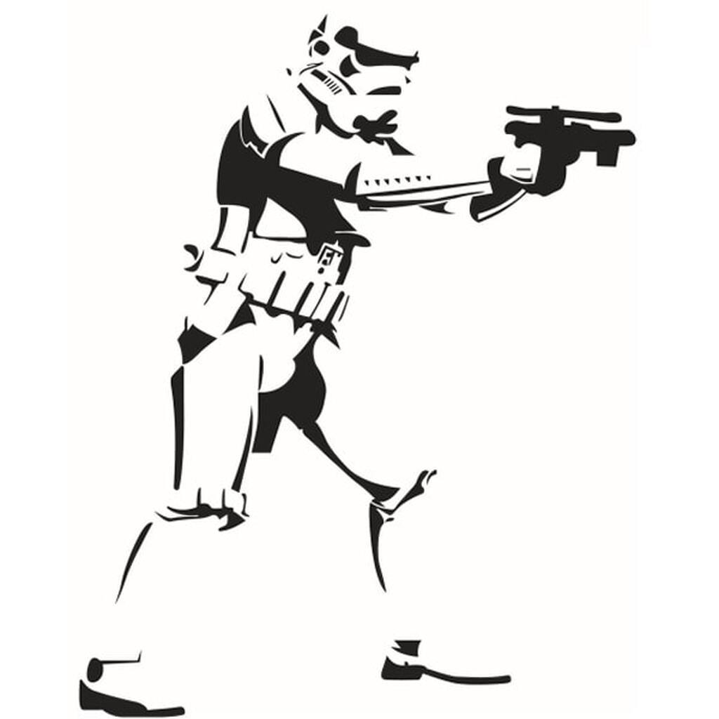 Stormtrooper wallsticker. Flot Star Wars wallsticker. 46x58cm