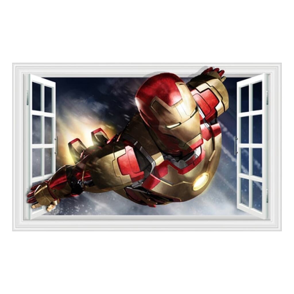 Iron Man wallsticker. Vindue i væggen. 60x90cm