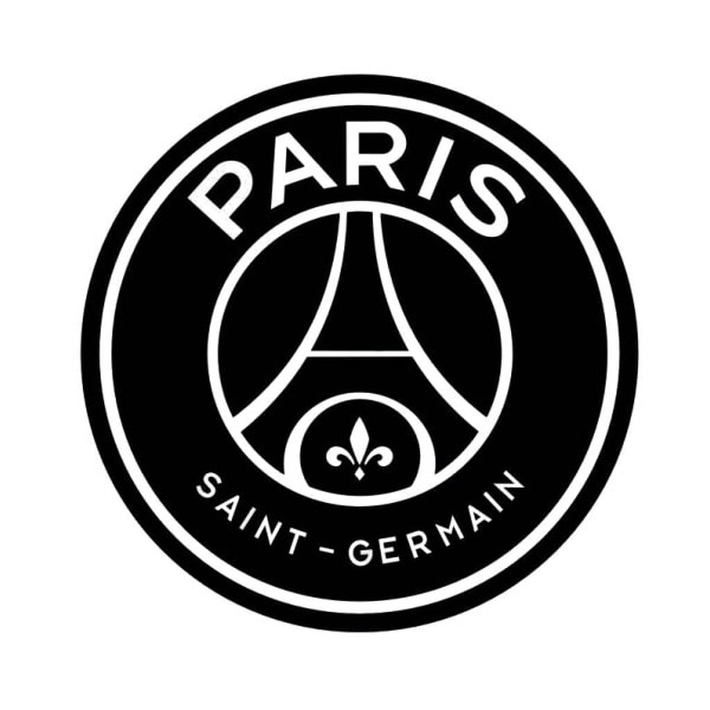 Paris Saint Germain wallsticker. Sorthvidt PSG logo. 57x57cm