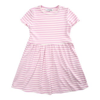 Liberté - Natalia KIDS Dress SS - Lilac Pink Creme Stripe