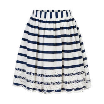 Creamie - Skirt Cotton Stripes (821408) - White / Total Eclipse