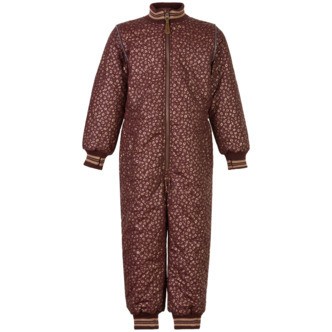 Mikk-Line - Duvet Thermal Suit Glitter w. Fleece - Decadent Chocolate / Gold