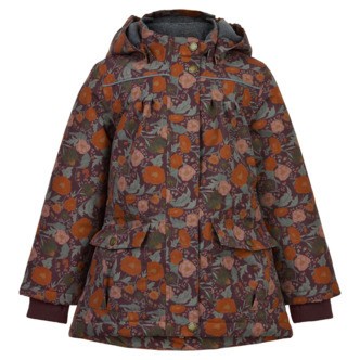 Mikk-Line - Vinterjakke, Polyester Girl Jacket AOP - Decadent Chocolate / Floral
