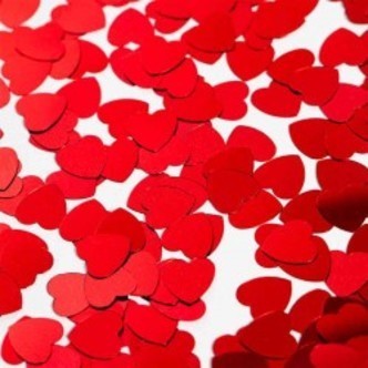 røde konfetti hjerter. 13 mm
