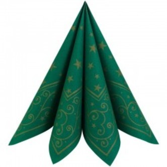 mørkegrøn liam tekstil juleservietter. 40 x 40 cm. 50 stk