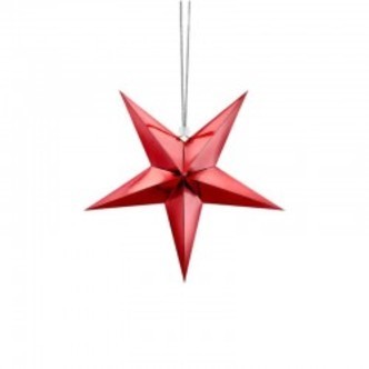 metallic rød julestjerne. 30 cm