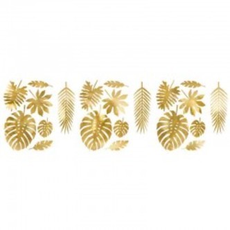 tropisk dekoration guld blade. 21 dele
