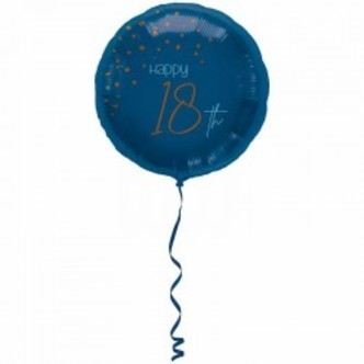 18 års folieballon blå. 45 cm