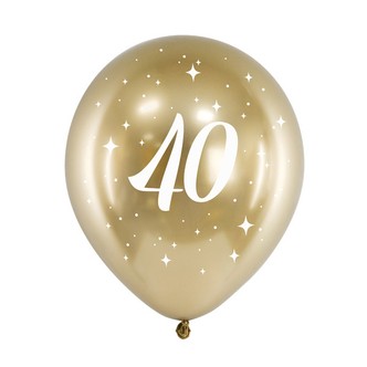40 År Ballon Guld | 6 Stk.