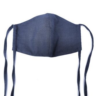 Fidella Mundbind-Chevron-Denim Blue med bindesnor