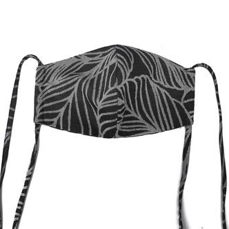 Fidella Mundbind-Dancing Leaves BlackWhite med bindbånd