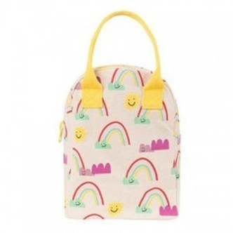 Fluf Zipper Lunch Bag - Rainbows