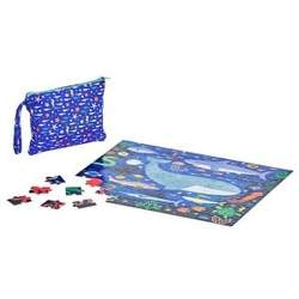 Petit Collage Double Sided On-The-Go Under The Sea tosidet Puslespil