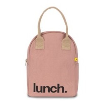 Fluf Zipper Lunch Bag - Mauve  Pink