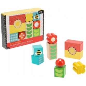 Petit Collage Wooden Discovery Blocks Garden - Legetøj
