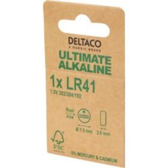 Deltaco Ultimate Alkaline, 1.5v, Lr41 Button Cell, 1-pack - Batteri