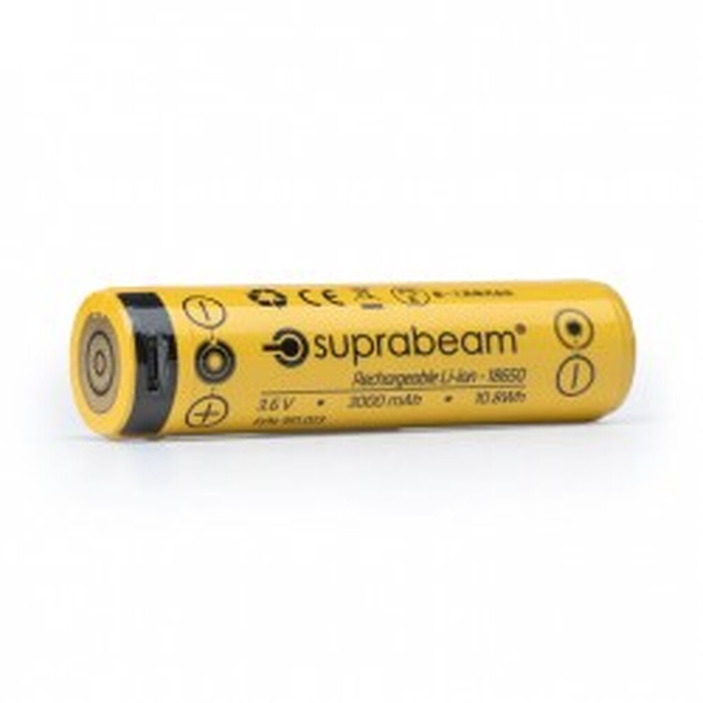 Suprabeam Li-Ion celle 18650 3000 mAh 10,8 Wh3.6V USB til Q3r 1100 lm - Batteri