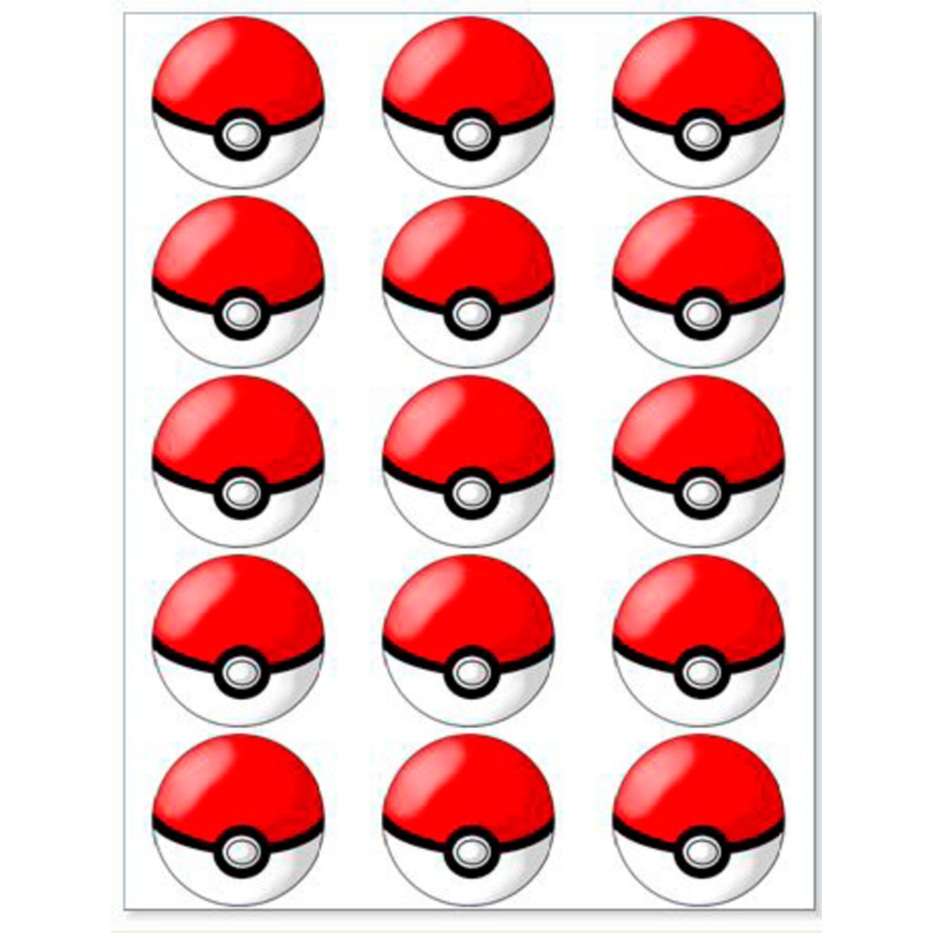 Pokemon muffinskageprint  sukkerprint - Pokeball