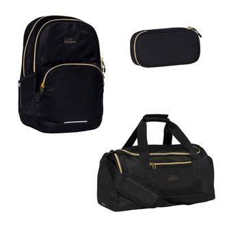 Beckmann Sport Jr.Taske 30L SortGuld 3 dele