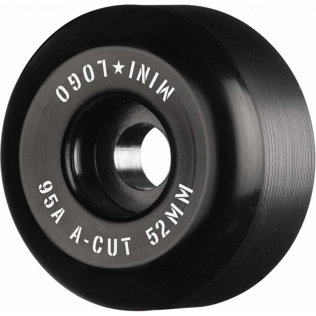 Mini Logo Skateboard Hjul A-cut 2 52mm 95A Sort 4-pak