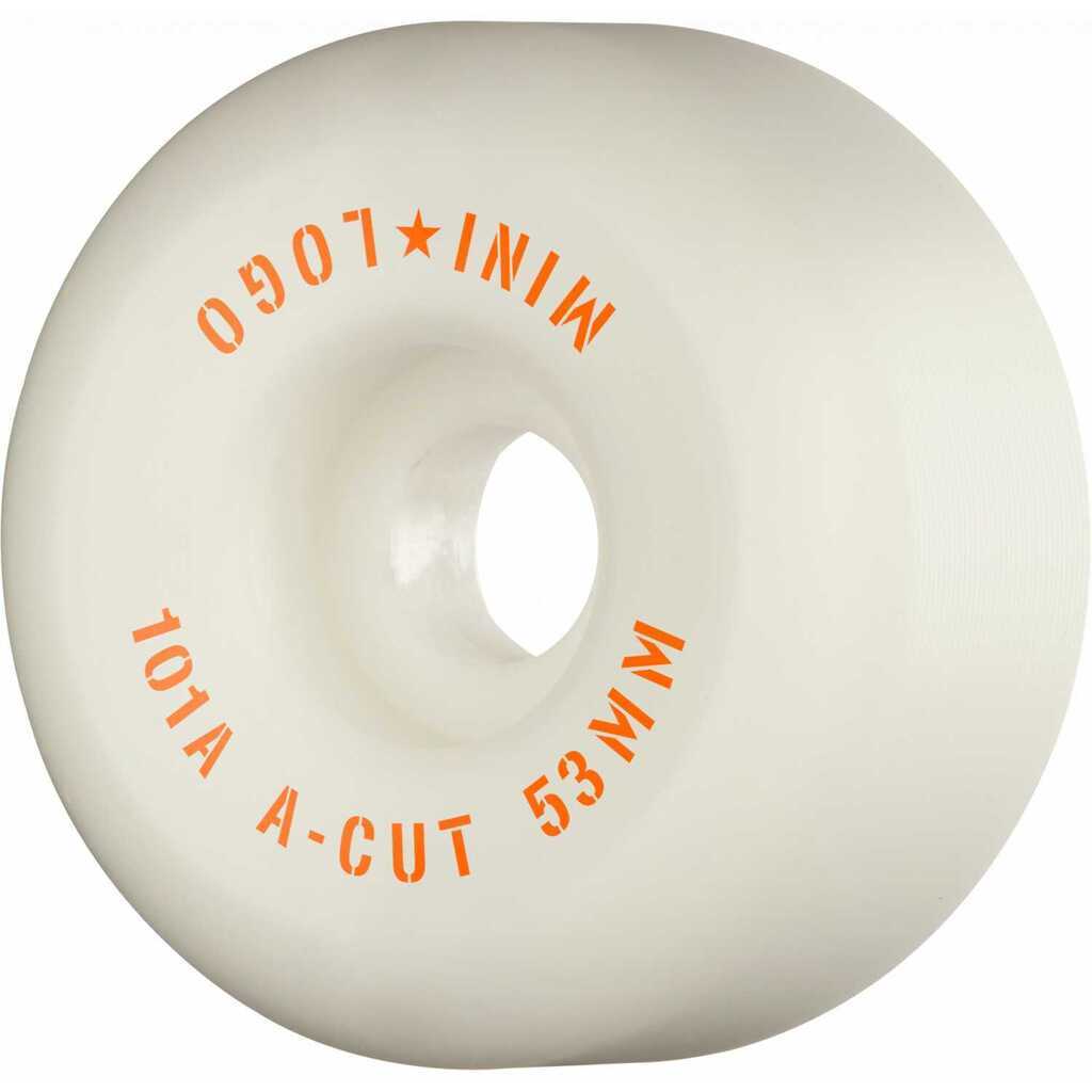 Mini Logo Skateboard Hjul A-cut 53mm 101A White 4-pak