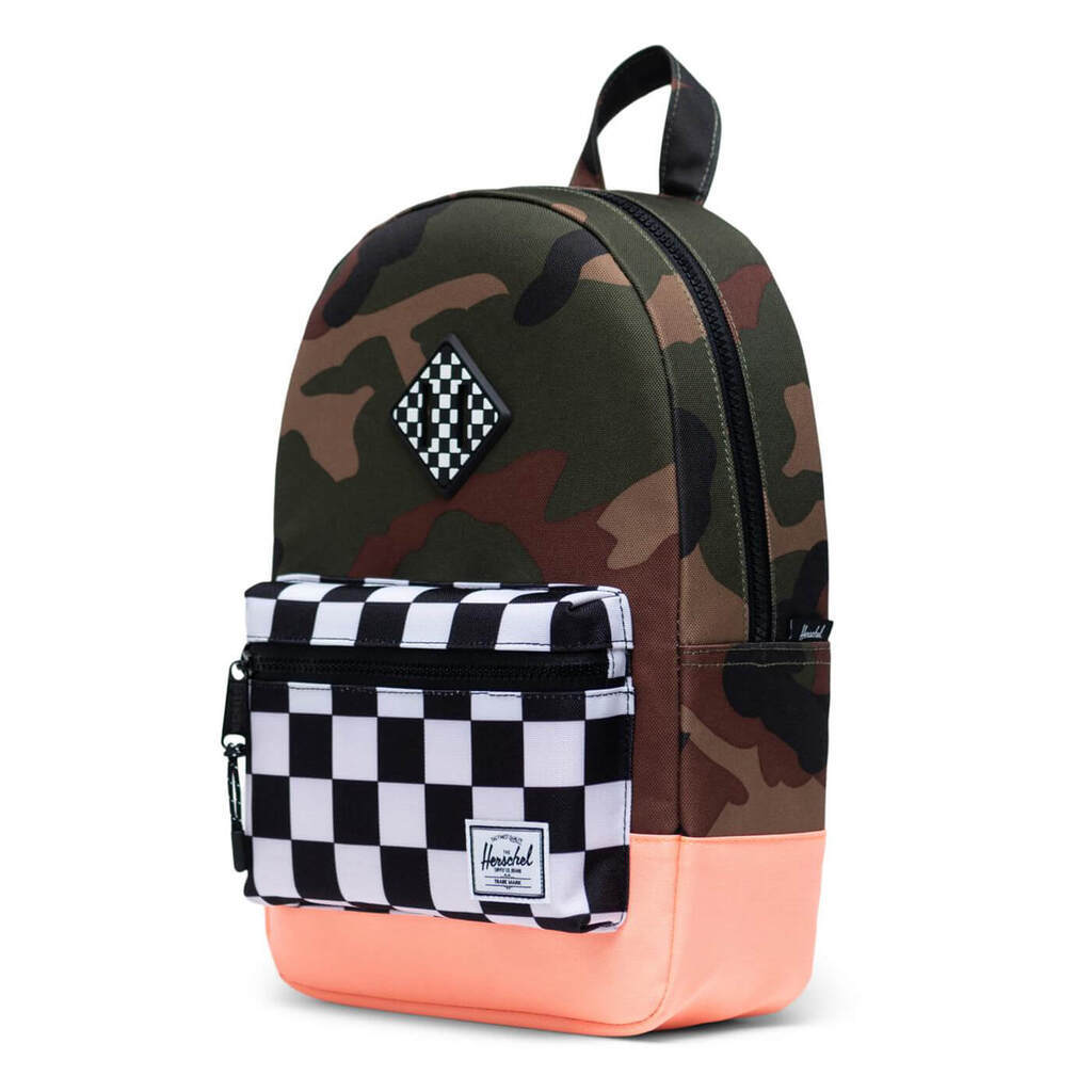 Herschel Heritage Rygsæk Youth Woodland Camo BlackWhite Check 9L