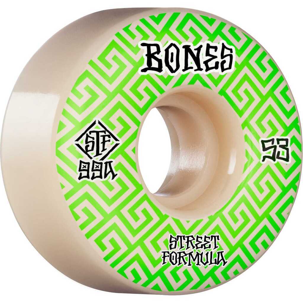 Bones Wheels Skateboard Hjul Patterns STF 99A 53mm White V2 Locks 4-pak