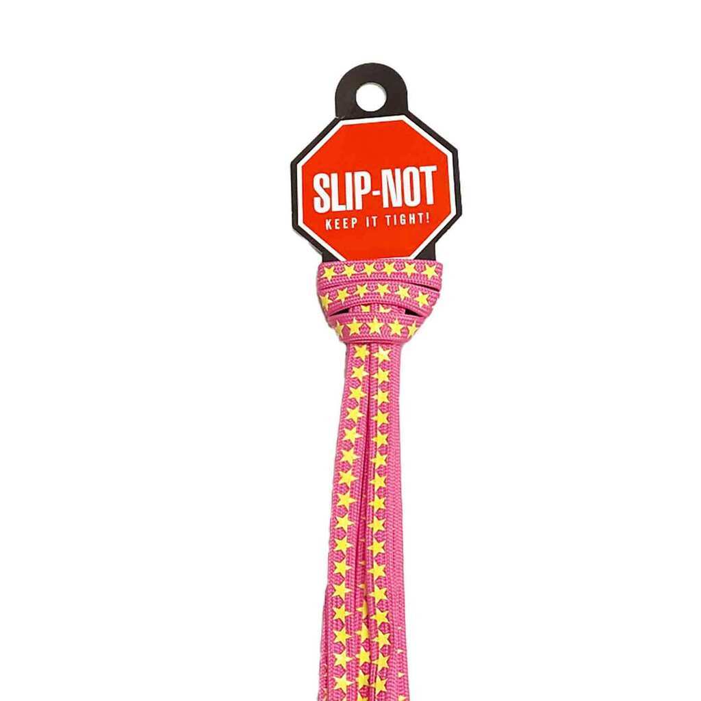 Sure-Grip Slip Not Snørebånd - PinkStjerner - 1 par