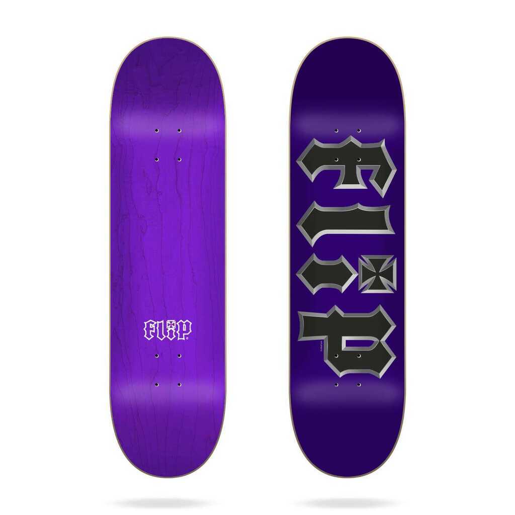 Flip Skateboard Deck 7.75 x 31.63 Metal Head Purple