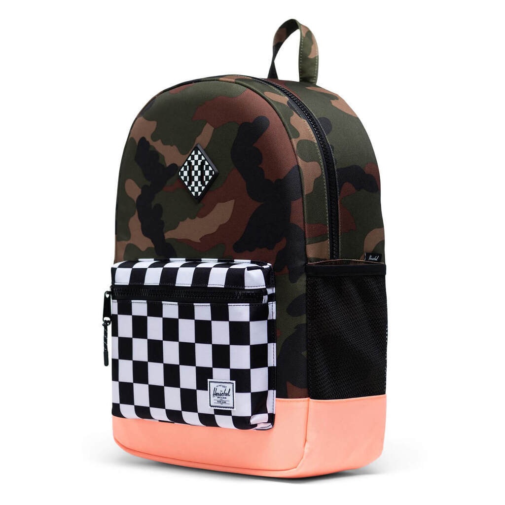 Herschel Heritage Rygsæk Youth Woodland CamoSortHvid Check 20L