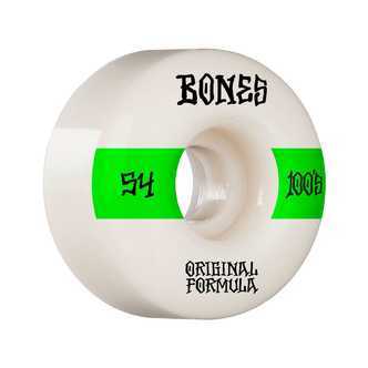 Bones Wheels OG Formula Skateboard Hjul 100 54 Mm V4 Wide 4pk White