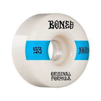 Bones Wheels OG Formula Skateboard Hjul 100 53 Mm V4 Wide 4pk White