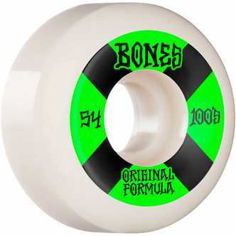 Bones Wheels OG Formula Skateboard Hjul 100 54 Mm V5 Sidecut 4pk White
