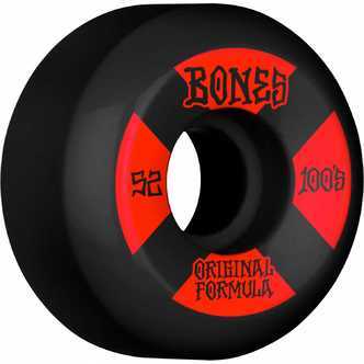 Bones Wheels OG Formula Skateboard Hjul 100 52mm V5 Sidecut 4pk Black