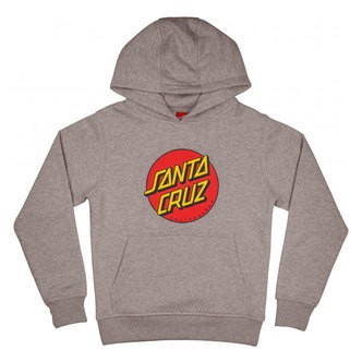 Santa Cruz Youth Classic Dot Hættetrøje 8020 Heather Grey