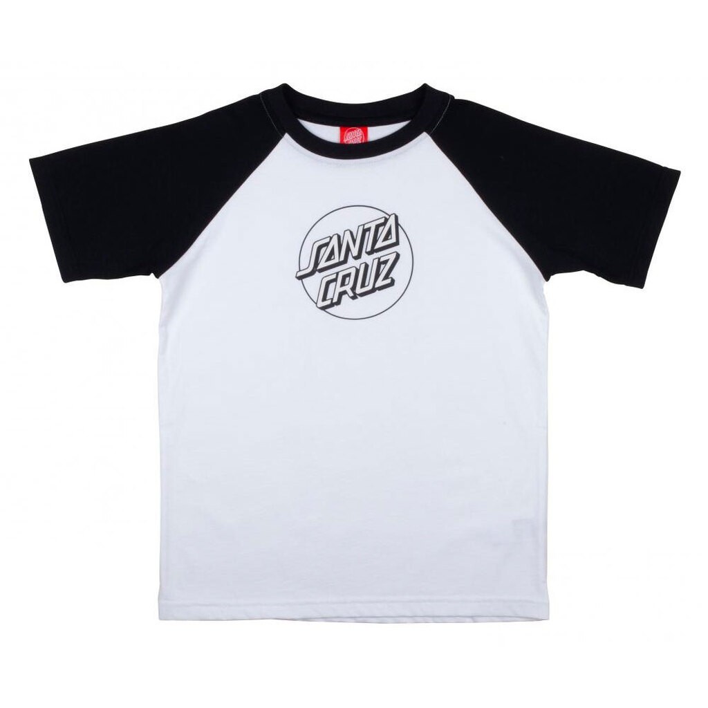 Santa cruz Youth Opus Dot Raglan T-Shirt HvidSort