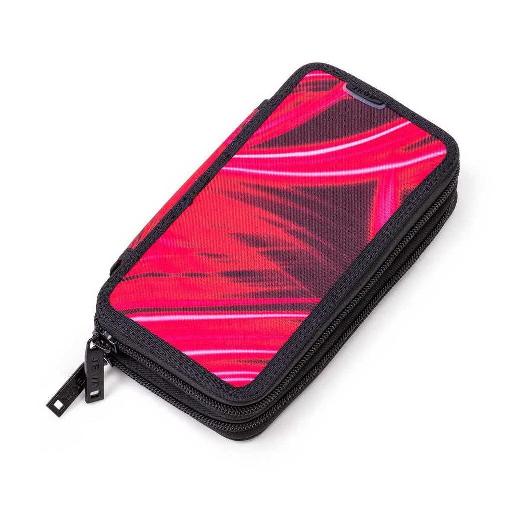 Jeva Two-Zip Pencil Case Pink Lightning