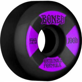 Bones Wheels OG Formula Skateboard Wheels 100 55mm V5 Sidecut 4pk Black