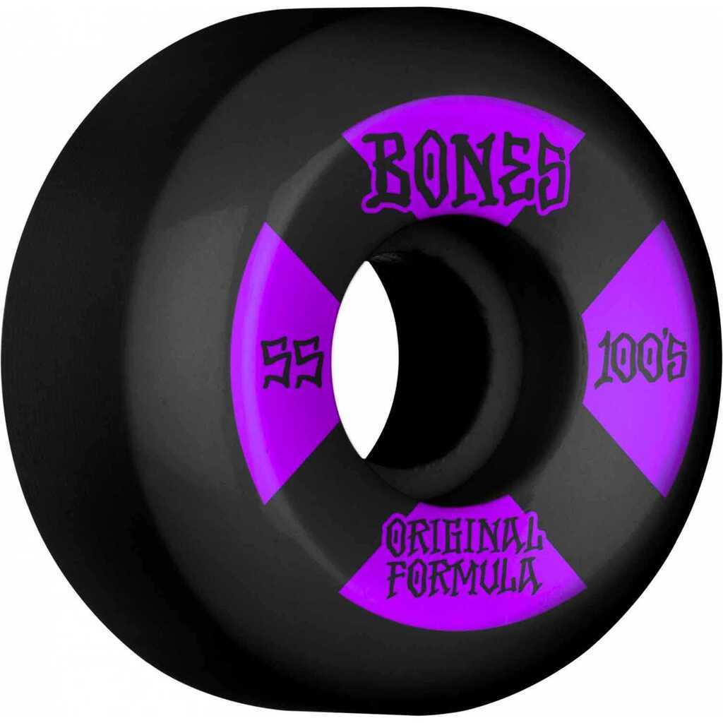 Bones Wheels OG Formula Skateboard Wheels 100 55mm V5 Sidecut 4pk Black